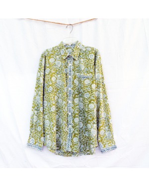 The Classic Cotton Floral Block Printed Long Sleeve Shirt