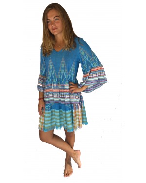 Island Style Ikat Mini Dress 
